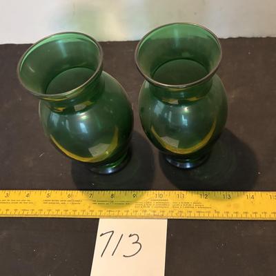 Anchor Hocking Forest Green Vase Set