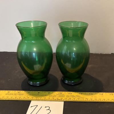 Anchor Hocking Forest Green Vase Set