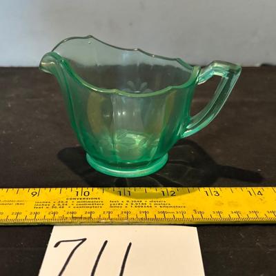 Vintage Vaseline Glass Creamer