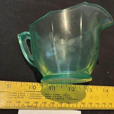Vintage Vaseline Glass Creamer