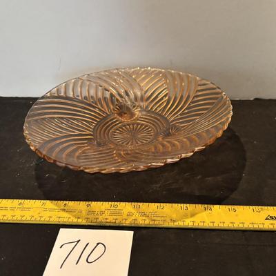 Vintage Pink Depression Glass Footed Fruit Bowl