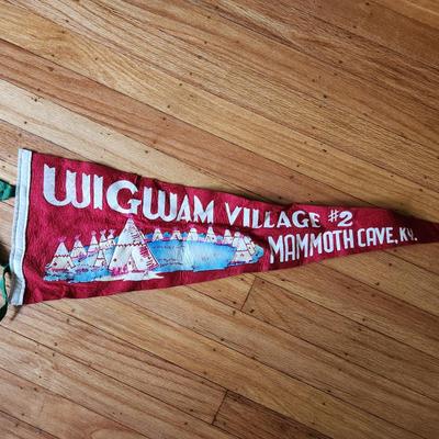 Sale Photo Thumbnail #89: This auction lot is for a Vintage Wigwam Village #2 Souvenir Pendant,  We found this pendant stuffed in a trunk and somewhat wrinkled - but in overall nice condition for being 75 years old.  See photo for size.