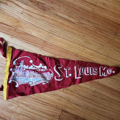 Sale Photo Thumbnail #95: This auction lot is for a Vintage St. Louis, MO Souvenir Pendant,  We found this pendant stuffed in a trunk and somewhat wrinkled - but in overall nice condition for being 75 years old.  See photo for size.