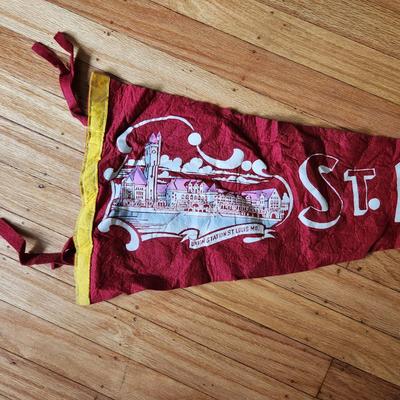 Sale Photo Thumbnail #96: This auction lot is for a Vintage St. Louis, MO Souvenir Pendant,  We found this pendant stuffed in a trunk and somewhat wrinkled - but in overall nice condition for being 75 years old.  See photo for size.