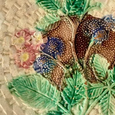 Pair of antique Majolica serving plates