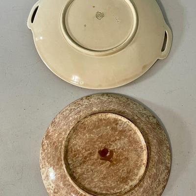 Pair of antique Majolica serving plates