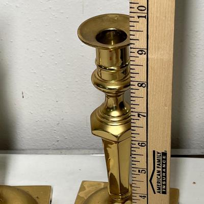 Lot 571 Brass candlesticks