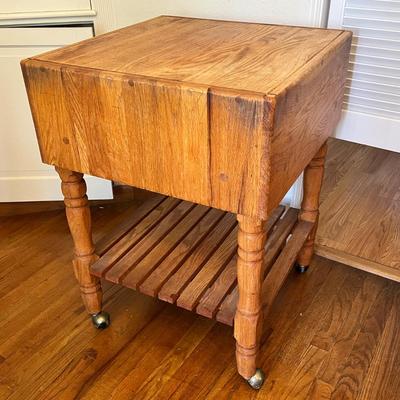 Lot 578 Butcher block table