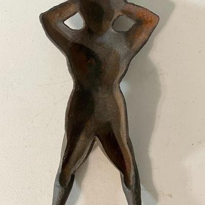 Antique cast iron boot jack "Naughty Nellie"