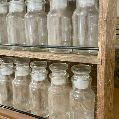 Vintage wall-mounted spice rack