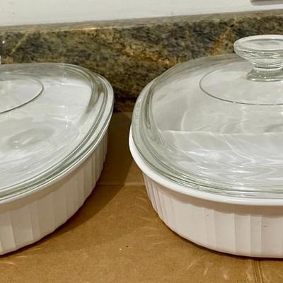 Mixed Corning Ware & Maddock white cookware lot
