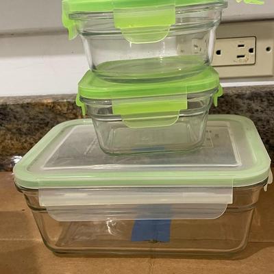 Mixed 9pc lot Glasslock & Snapware glass storage containers