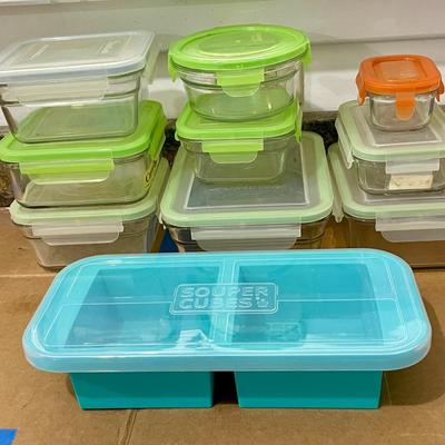 Mixed 9pc lot Glasslock & Snapware glass storage containers