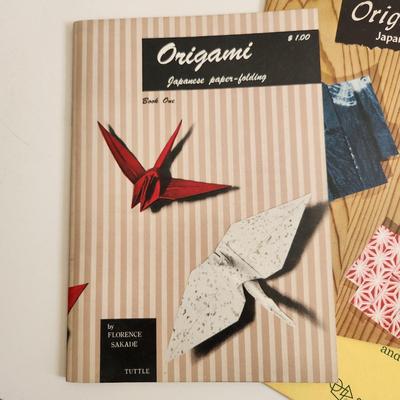 Sale Photo Thumbnail #614: This auction lot is for three Origami Instructional Books & Vintage Paper.  Paper folding taken to an art form.  Use these book to become a master at the art.  Where you gonna find 'em.