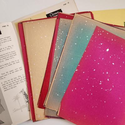 Sale Photo Thumbnail #618: This auction lot is for three Origami Instructional Books & Vintage Paper.  Paper folding taken to an art form.  Use these book to become a master at the art.  Where you gonna find 'em.