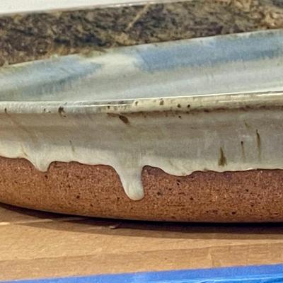 Large hand-thrown pottery bird platter/tray