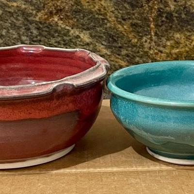 Mixed set of hand-thrown pottery mugs & bowls