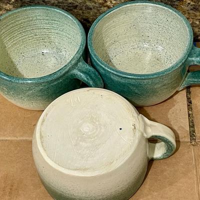 Mixed set of hand-thrown pottery mugs & bowls