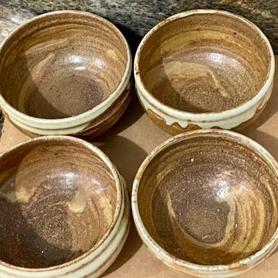 Hand-thrown 7pc stoneware bowl set + platter