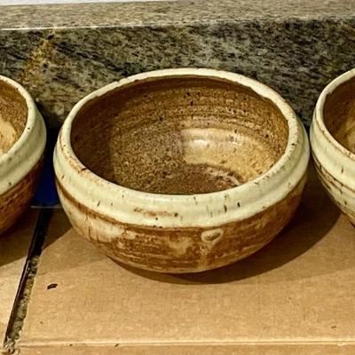 Hand-thrown 7pc stoneware bowl set + platter
