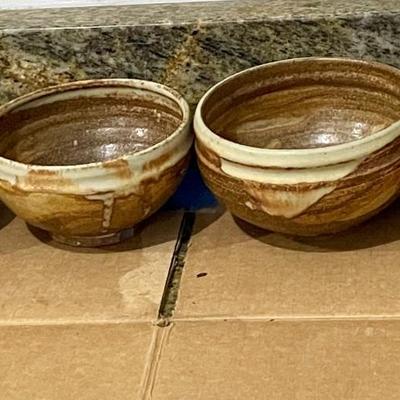Hand-thrown 7pc stoneware bowl set + platter