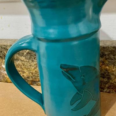 Mixed 3pc lot of hand-thrown fish-themed pottery