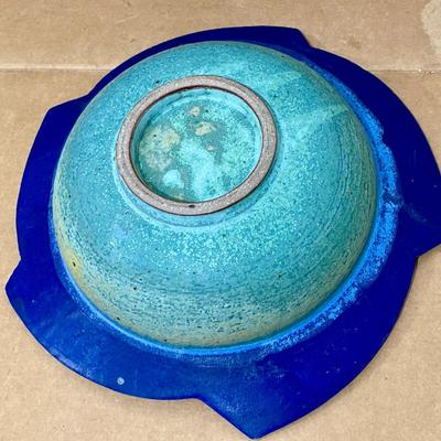 Mixed 3pc lot of hand-thrown fish-themed pottery