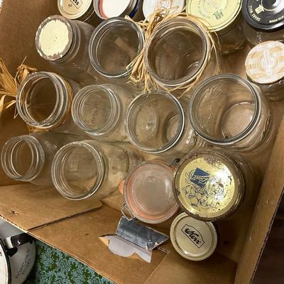 Lot 641 Large flat of canning jars