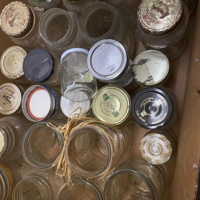 Lot 641 Large flat of canning jars