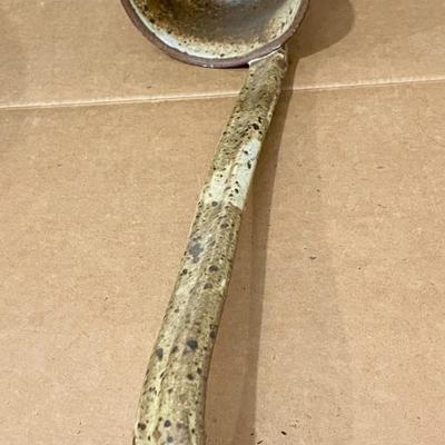 Hand-thrown pottery punch bowl & ladle