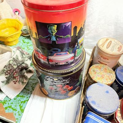 Lot 643 Box of tins