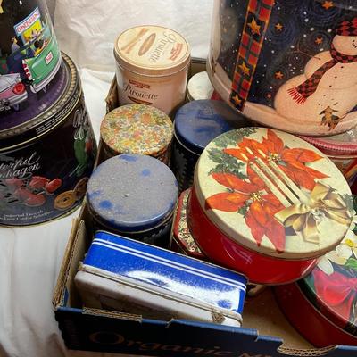 Lot 643 Box of tins