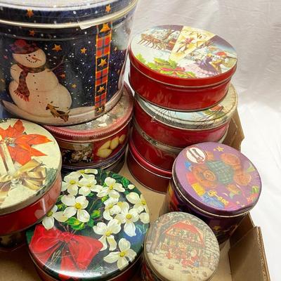Lot 643 Box of tins
