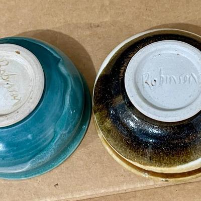 Mixed 6pc lot of hand-thrown pottery, many by Maija Hay
