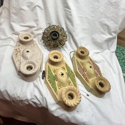Lot 646 Antique light fixtures