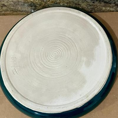 Mixed lot of vintage crocks and a hand-thrown serving bowl