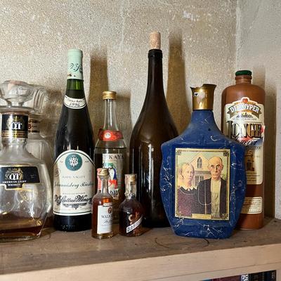 Lot 648 Vintage liquor bottles