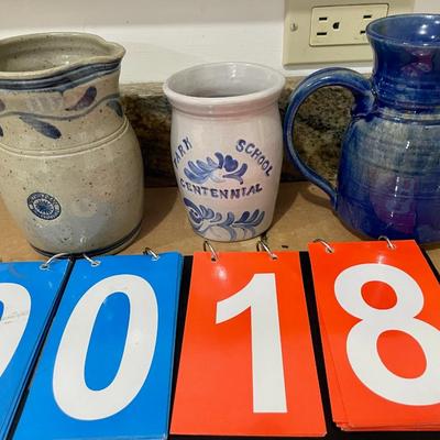 Lot of 3 pottery pitchers