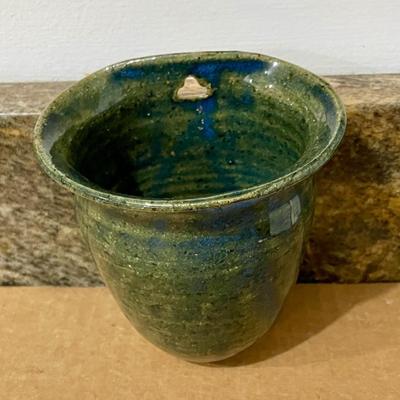 Mixed 4pc lot of hand-thrown pottery planters