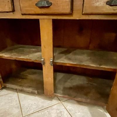 Antique 2pc Dutch farm hutch