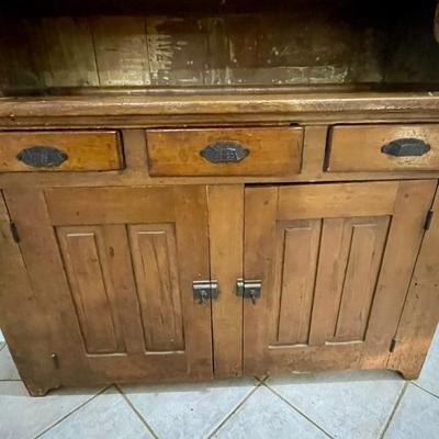 Antique 2pc Dutch farm hutch