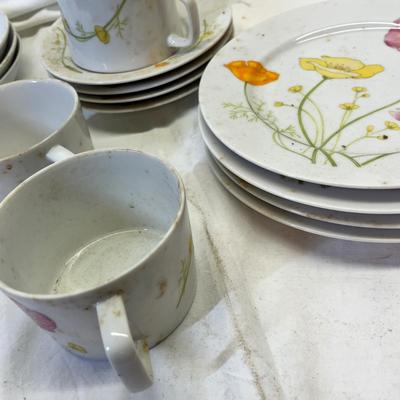 Lot 664 Floral dinnerware