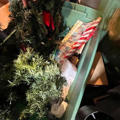 Lot 681 Tote of greenery & other