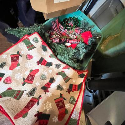 Lot 681 Tote of greenery & other