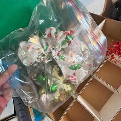 Lot 682 Ornament box w/ some ornaments