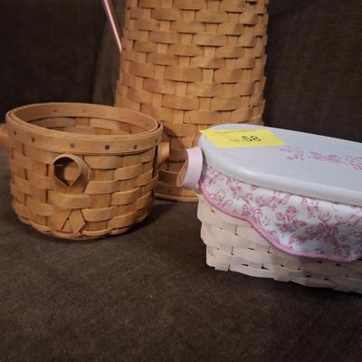 Sale Photo Thumbnail #106: What a fund bundle of baskets! And look at the pitcher with the copper spout and handle.  This is an awesome bundle for the basket lover