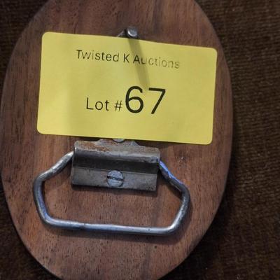 Sale Photo Thumbnail #124: Wooden Belt Buckle-Get your kicks on Route 66