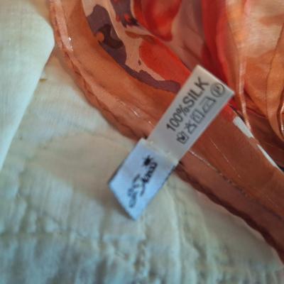 Sale Photo Thumbnail #217: 3 silk scarves and one infinity scarf-unsure of material on it.