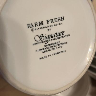 Lot 721 Box of dishes country theme