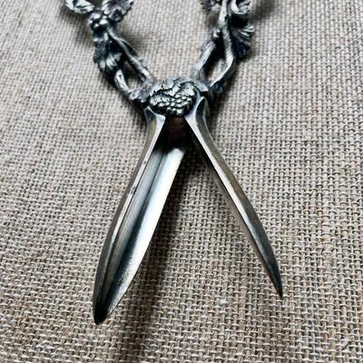 Antique pair silver plated grape shears